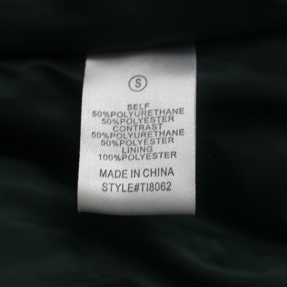 Fashion Nova Green Faux Leather Varsity Jacket Letterman Style Small - Picture 8 of 9